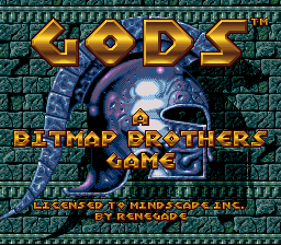 Gods (Europe) Title Screen